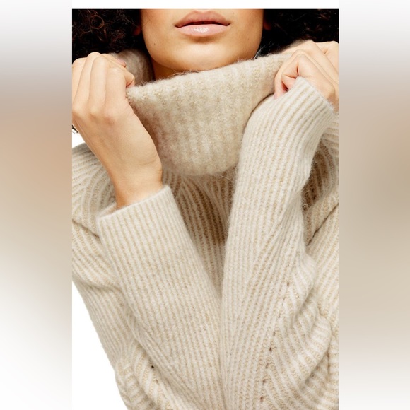 Topshop sweater dress turtleneck medium in oat - Picture 11 of 11